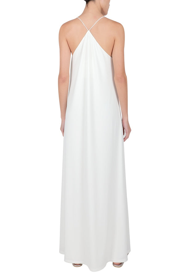 Marie France Van Damme Jersey Racer Back Dress White
