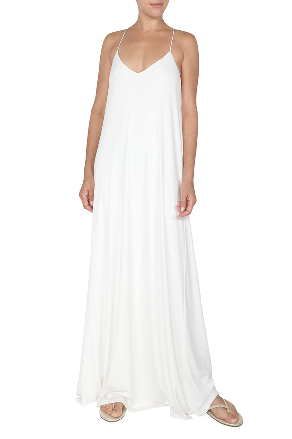 Marie France Van Damme Jersey Racer Back Dress White