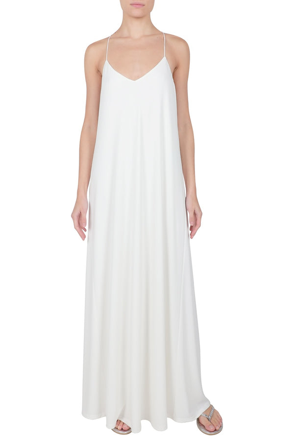 Marie France Van Damme Jersey Racer Back Dress White