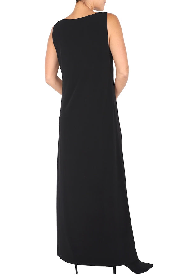 Marie France Van Damme Jersey Sleeveless Dress Black