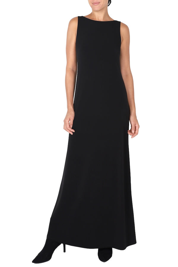 Marie France Van Damme Jersey Sleeveless Dress Black