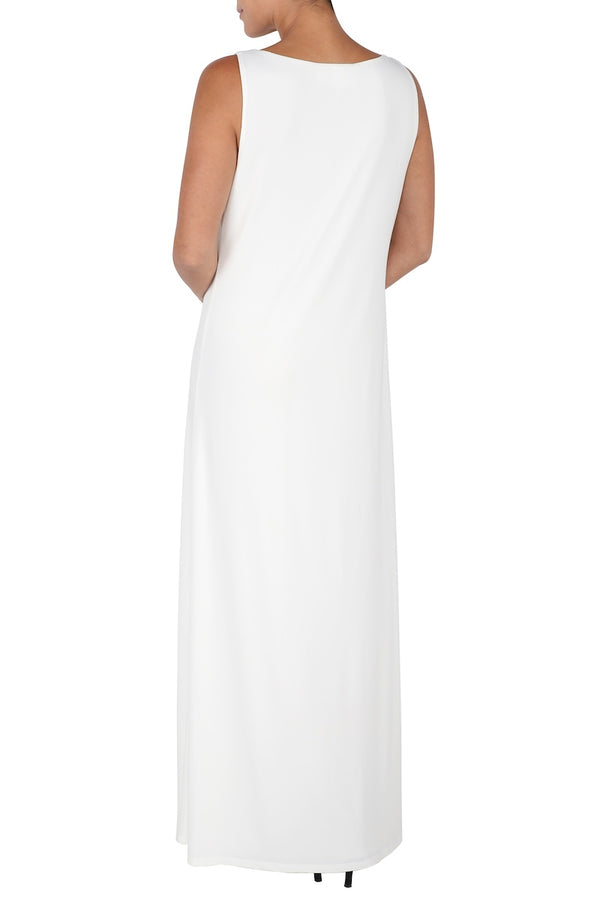 Marie France Van Damme Jersey Sleeveless Dress White