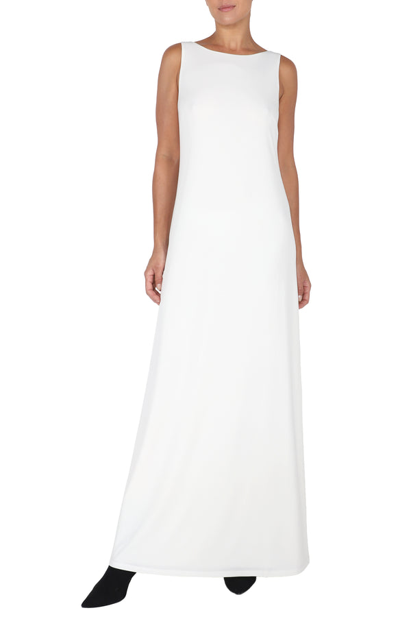 Marie France Van Damme Jersey Sleeveless Dress White