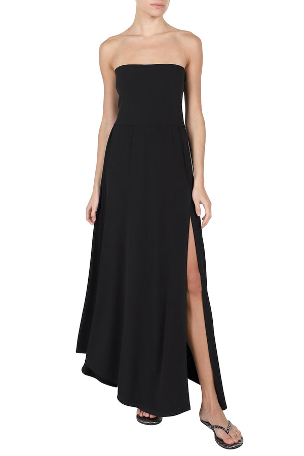 Marie France Van Damme Jersey Palazzo Skirt Black
