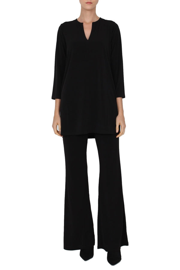 Marie France Van Damme Jersey Short Tunic Black