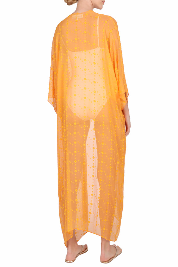 Marie France Van Damme Long Babani Cover Up Orange