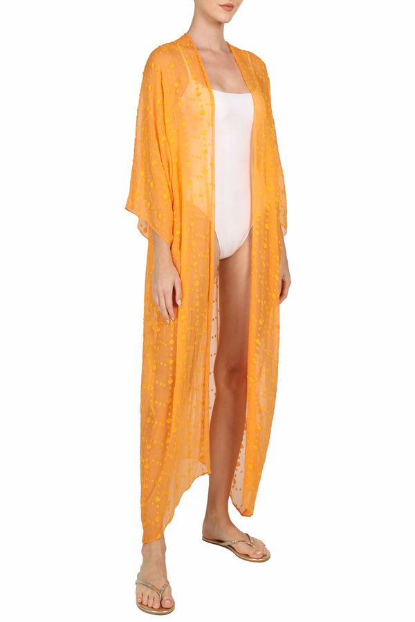 Marie France Van Damme Long Babani Cover Up Orange