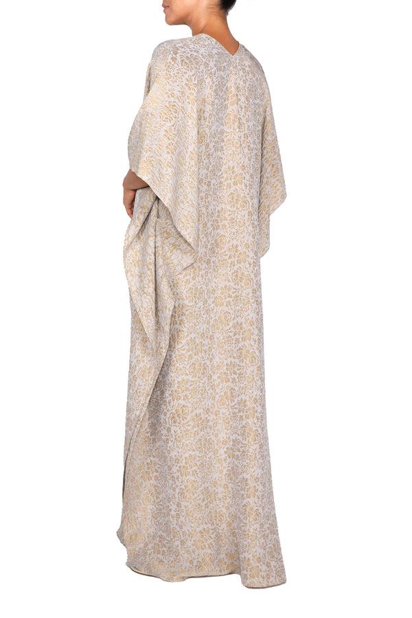 Marie France Van Damme Metallic Fine Rose Boubou Light Grey Gold