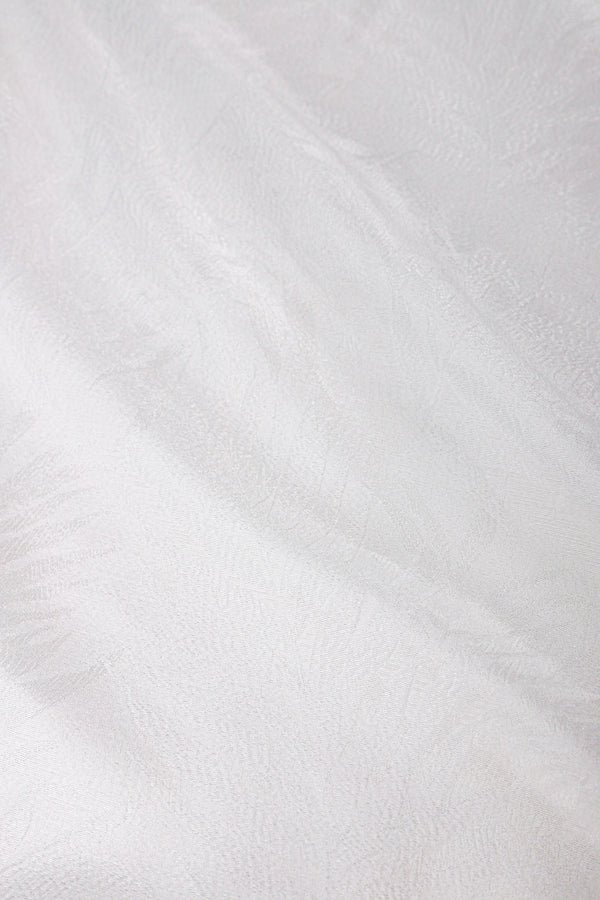 Marie France Van Damme Metallic Palm Bamboo Silk Oversized Boubou Caftan White