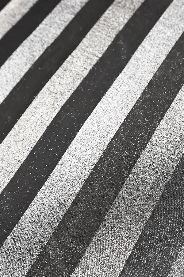 Marie France Van Damme Metallic Stripe Boubou Caftan Black Silver