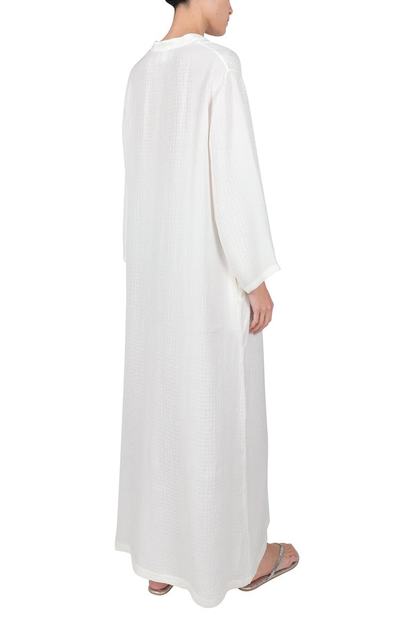 Marie France Van Damme Polo Croco Boubou Caftan White