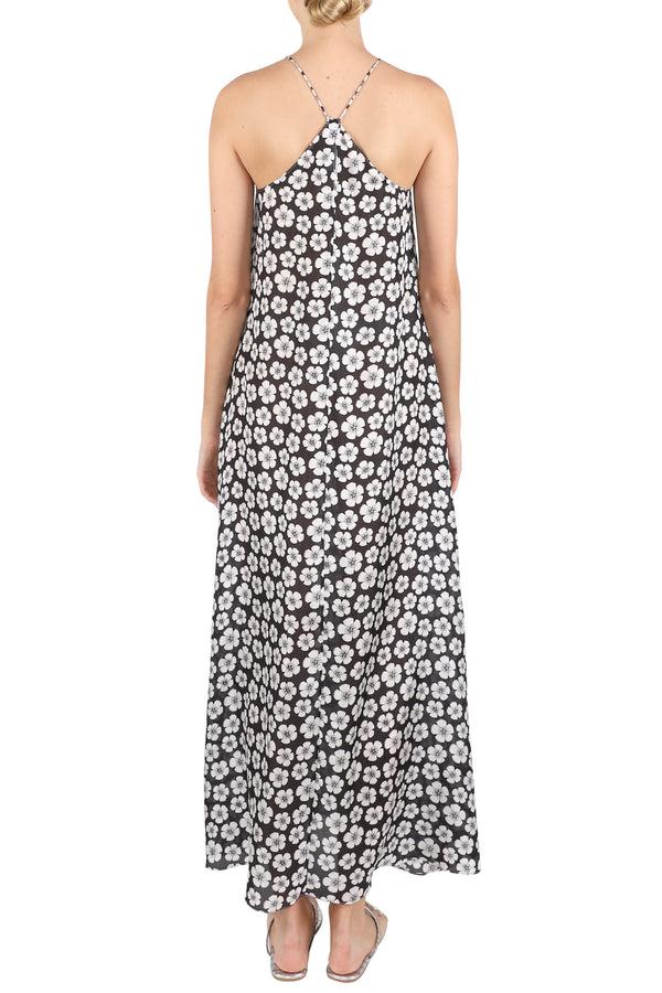 Marie France Van Damme Printed Racer Back Sun Dress Flower Power
