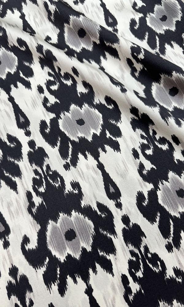 Marie France Van Damme Printed Silk Chiffon Kimono Zatic New Sliver