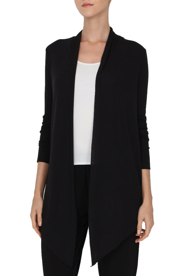 Marie France Van Damme Short Silk Blend Michi Cardigan Black