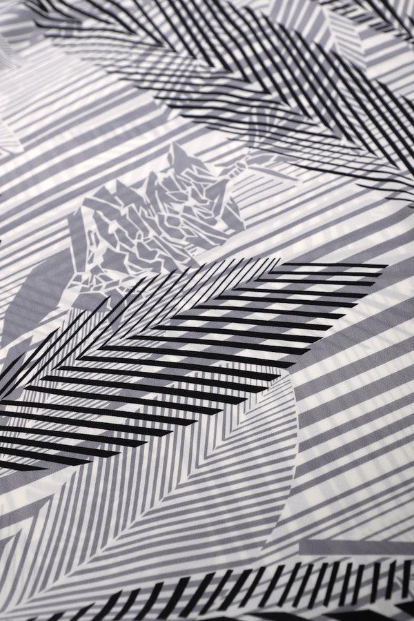 Marie France Van Damme Silk Bamboo Printed Boubou Caftan Bamboo Grey