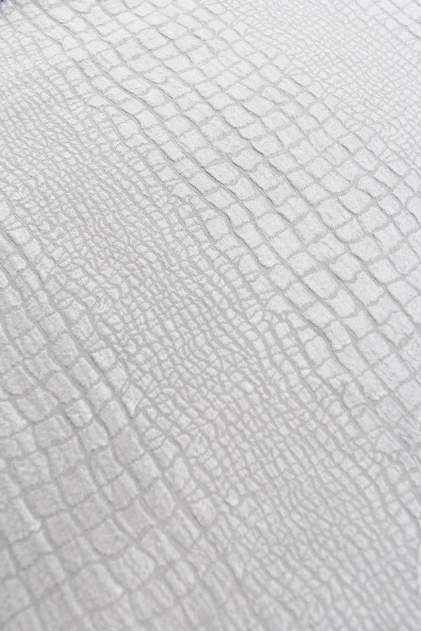 Marie France Van Damme Silk Croco Jacquard Boubou Caftan White Croco