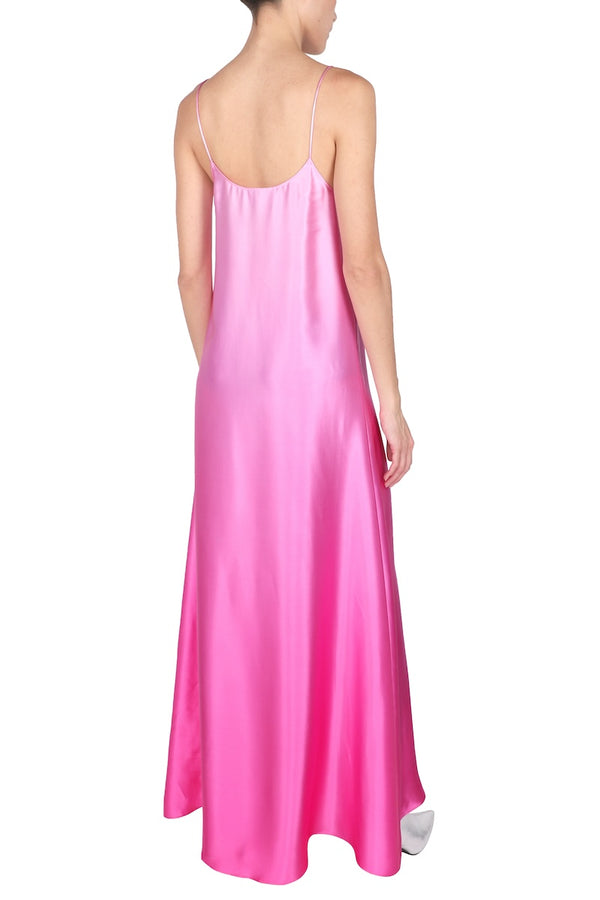 Marie France Van Damme Silk Satin Ombre Cami Dress Fuchsia Ombre