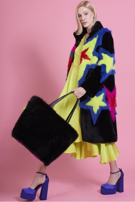 Black Handmade Star Bamboo Loycell Blend Large Bag