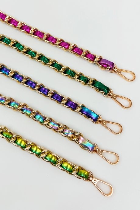 Blue And Green Handmade Water Melon Bamboo Fur Bag