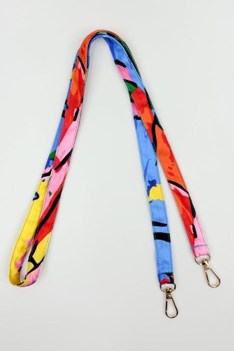 Blue And Pink Bamboo Faux Fur Bag