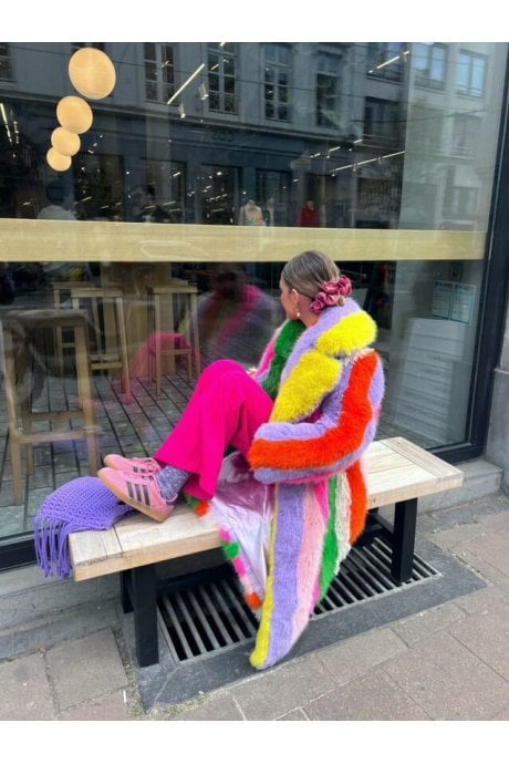 Faux Fur Hand Crafted Eco Bamboo Maxi Coat