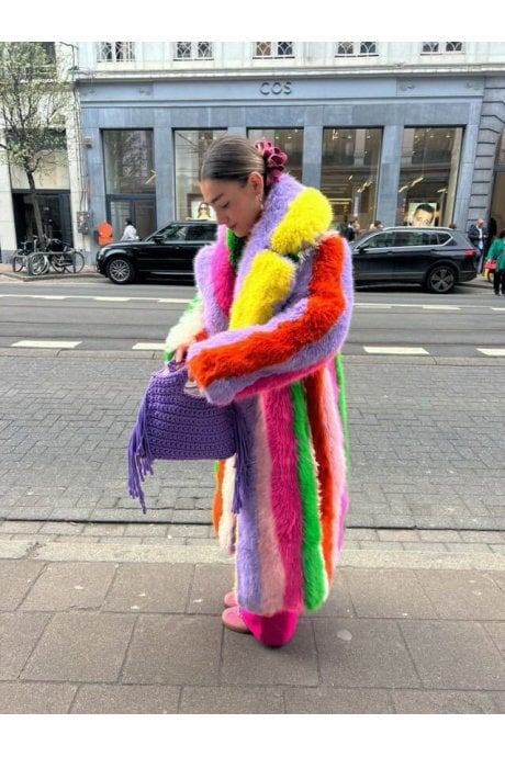 Faux Fur Hand Crafted Eco Bamboo Maxi Coat