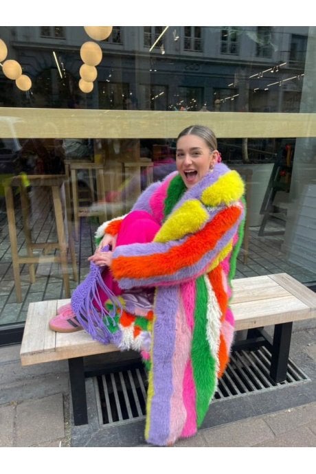 Faux Fur Hand Crafted Eco Bamboo Maxi Coat