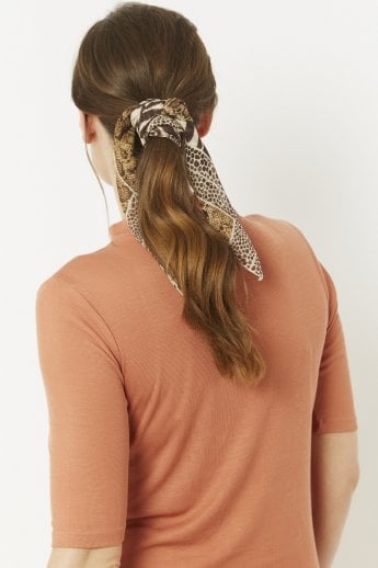 JAYLEY Animal Print Silk Blend Hair Scarf