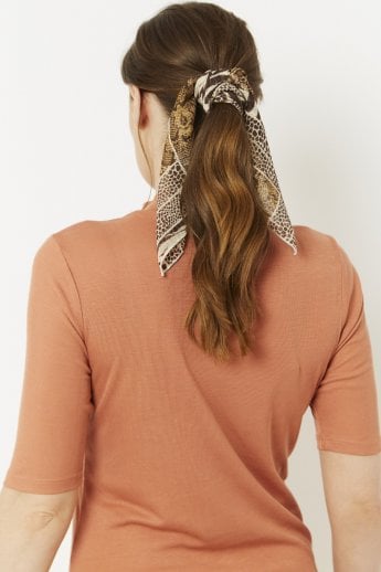 JAYLEY Animal Print Silk Blend Hair Scarf