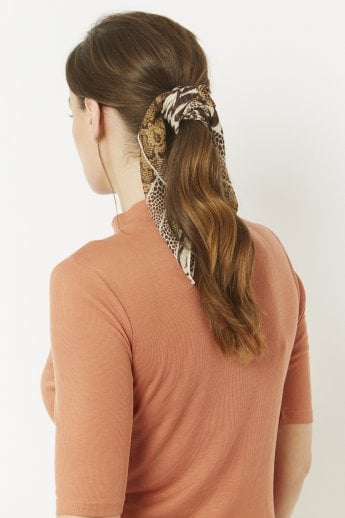 JAYLEY Animal Print Silk Blend Hair Scarf