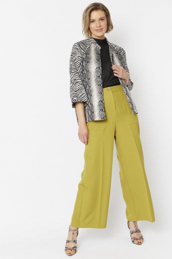 JAYLEY Animal Print Snake Faux Suede Jacket