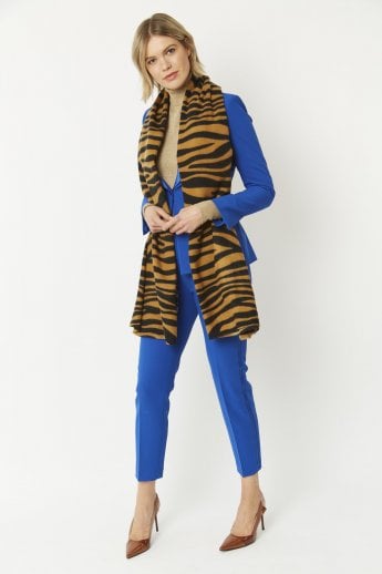 JAYLEY Animal Print Tiger Print Cashmere Blend Wrap