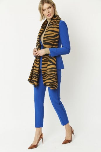 JAYLEY Animal Print Tiger Print Cashmere Blend Wrap