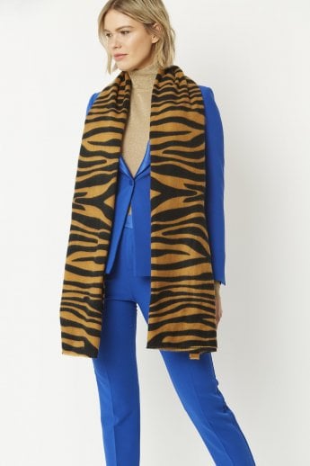 JAYLEY Animal Print Tiger Print Cashmere Blend Wrap