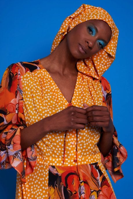 JAYLEY Autumn Long Sleeve Maxi Dress With Fish Design