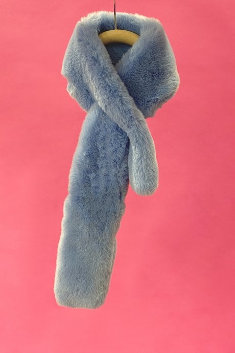 JAYLEY Baby Blue Faux Fur Scarf