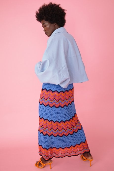 JAYLEY Baby Blue Faux Leather Jacket