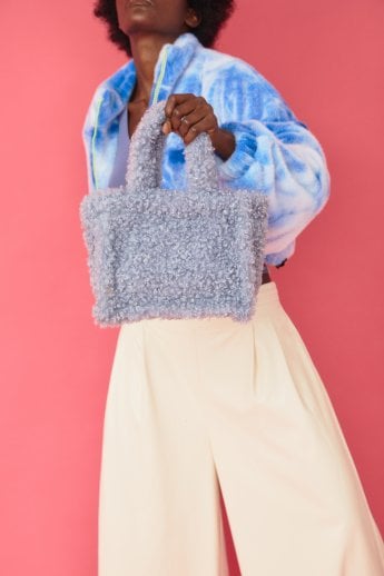 JAYLEY Baby Blue Teddy Tote Bag