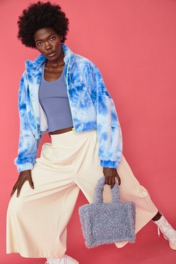 JAYLEY Baby Blue Teddy Tote Bag