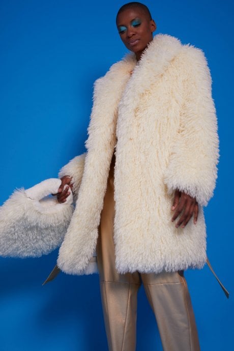 JAYLEY Bamboo Blend Faux Fur Shearling Coat