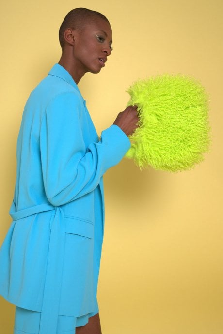 JAYLEY Bamboo Eco Faux Fur Bag