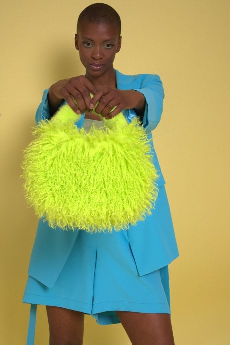 JAYLEY Bamboo Eco Faux Fur Bag