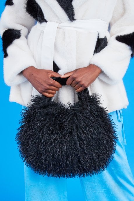 JAYLEY Bamboo Eco Faux Fur Bag