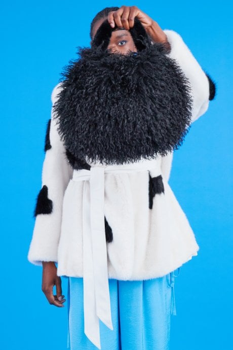 JAYLEY Bamboo Eco Faux Fur Bag