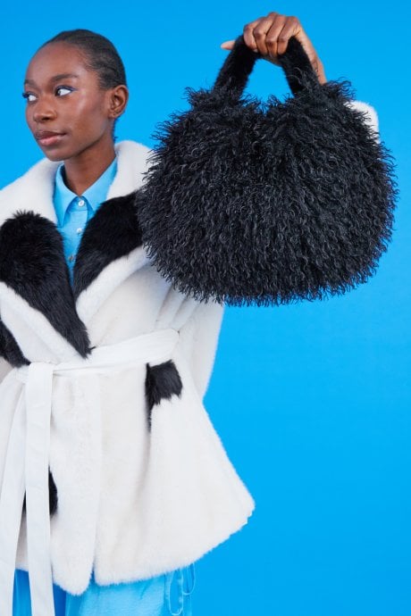 JAYLEY Bamboo Eco Faux Fur Bag