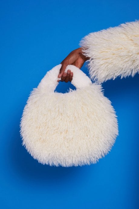 JAYLEY Bamboo Eco Faux Fur Bag
