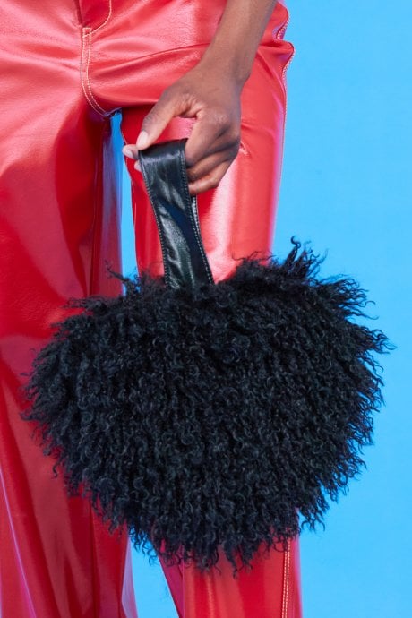 JAYLEY Bamboo Eco Faux Fur Bag