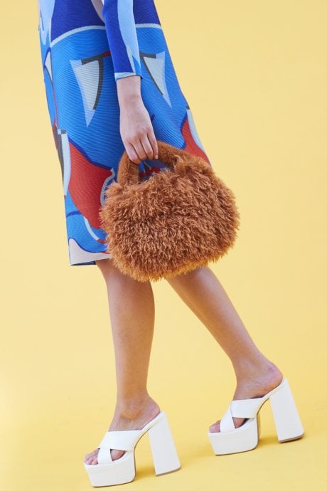 JAYLEY Bamboo Eco Faux Fur Bag