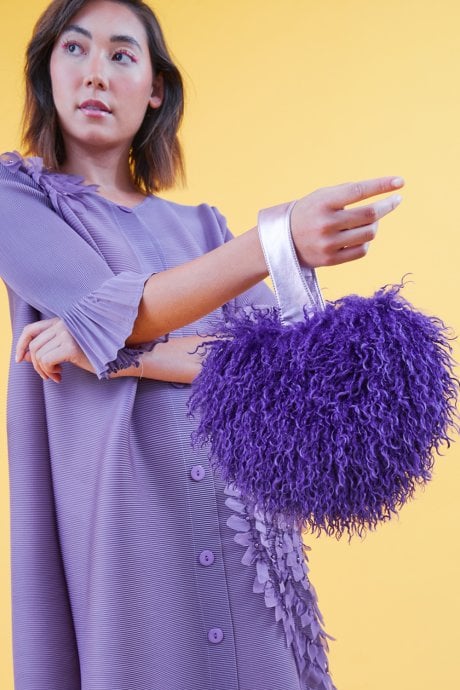 JAYLEY Bamboo Eco Faux Fur Bag