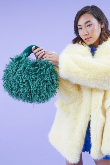 JAYLEY Bamboo Eco Faux Fur Bag